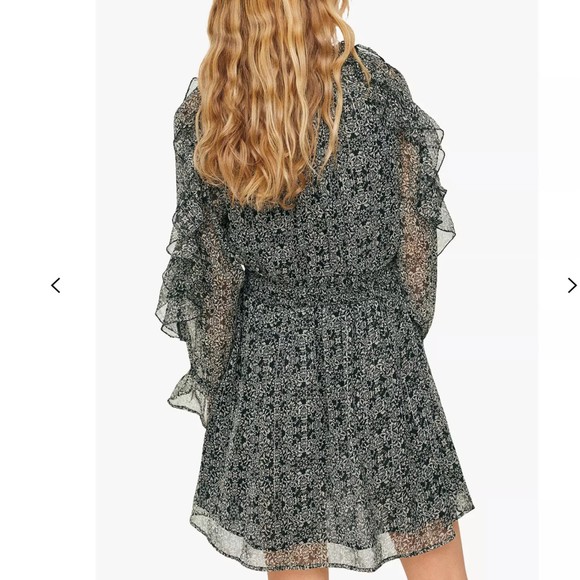 Mango Grace Abstract Ruffled Mini Dress - Picture 2 of 13